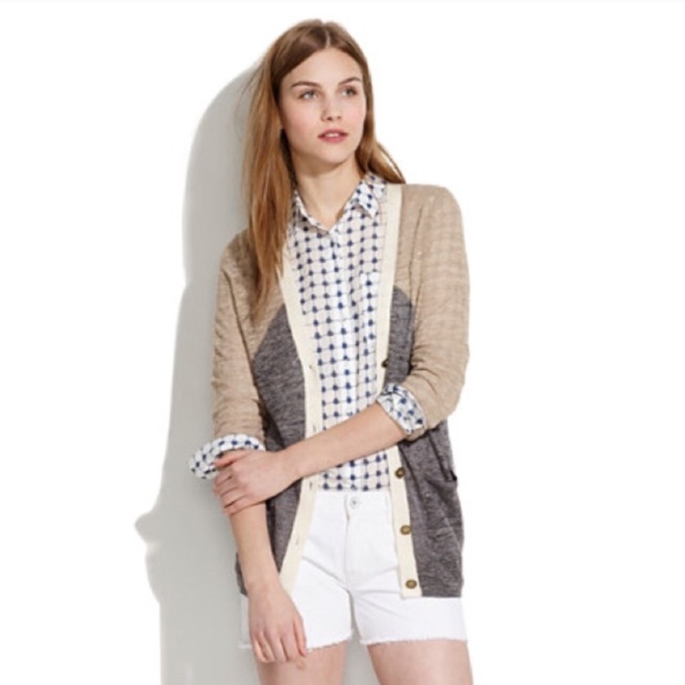 Madewell Arrowpoint Heather Gravel Cardigan